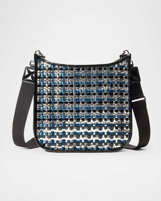 Metallic Woven Box Crossbody Bag